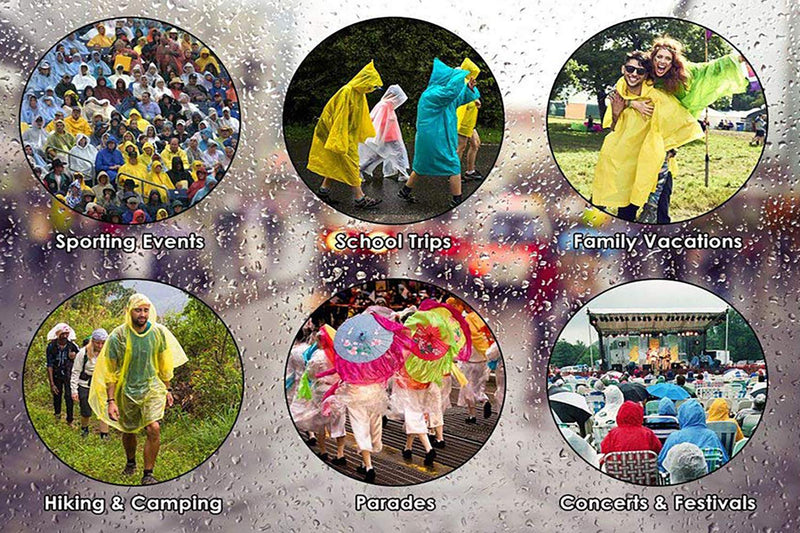 Cosowe Rain Ponchos for Adults Reusable, 2 Pcs Raincoats Emergency for Women Men with Hood and Drawstring A-adults Poncho-white - BeesActive Australia