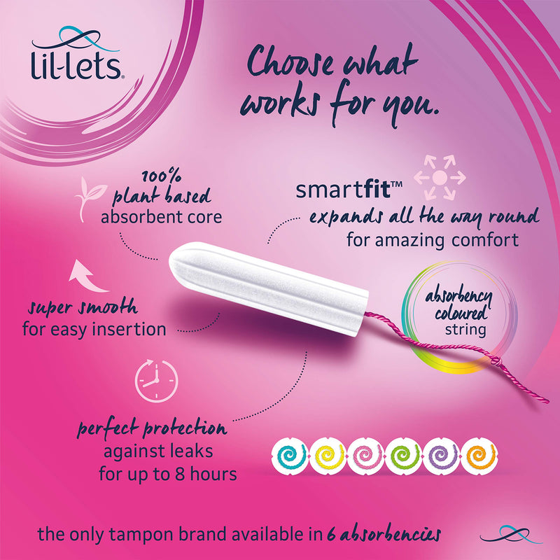 Lil-Lets Non-Applicator Super Tampons X 96 | 6 Packs of 16 | Medium to Heavy Flow - BeesActive Australia