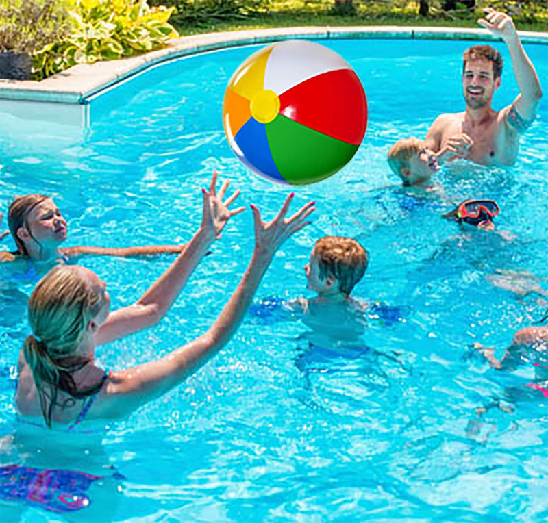 Beach Balls [3 Pack] 20" Inflatable Beach Balls for Kids - Beach Toys for Kids & Toddlers, Pool Games, Pool Toy - Classic Rainbow Color by 4E's Novelty - BeesActive Australia