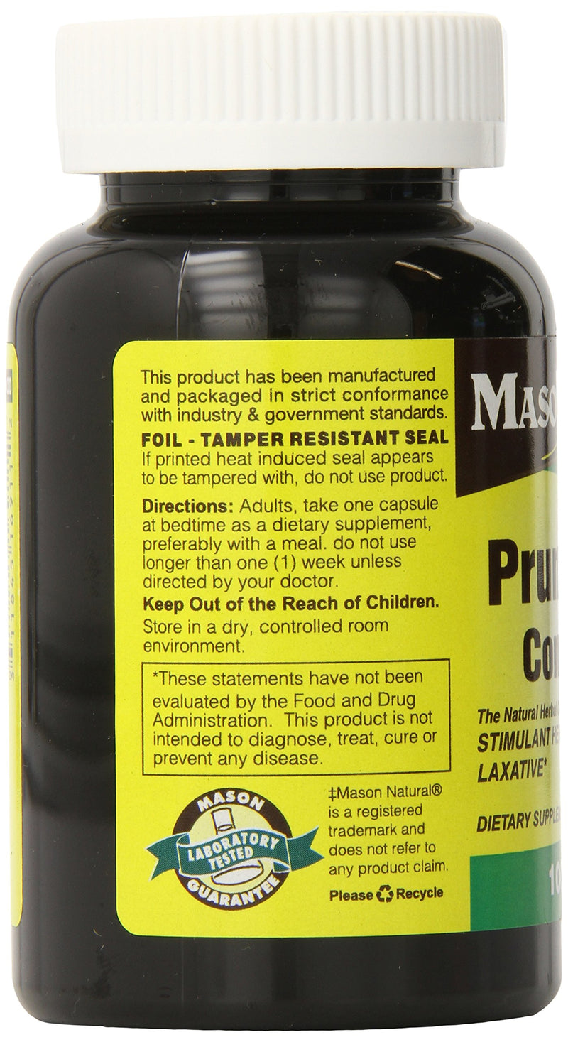 Mason Natural Prune Senna Concentrate Capsules, 100 Count - BeesActive Australia