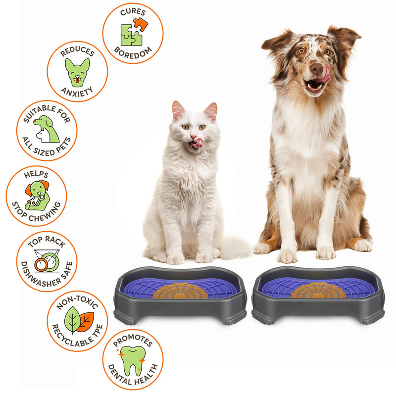 Neater Pets - Neat-LIK - Slow Feeding Licking Pad for Dogs & Cats Mat 1 Pack w/ Tray Purple - BeesActive Australia