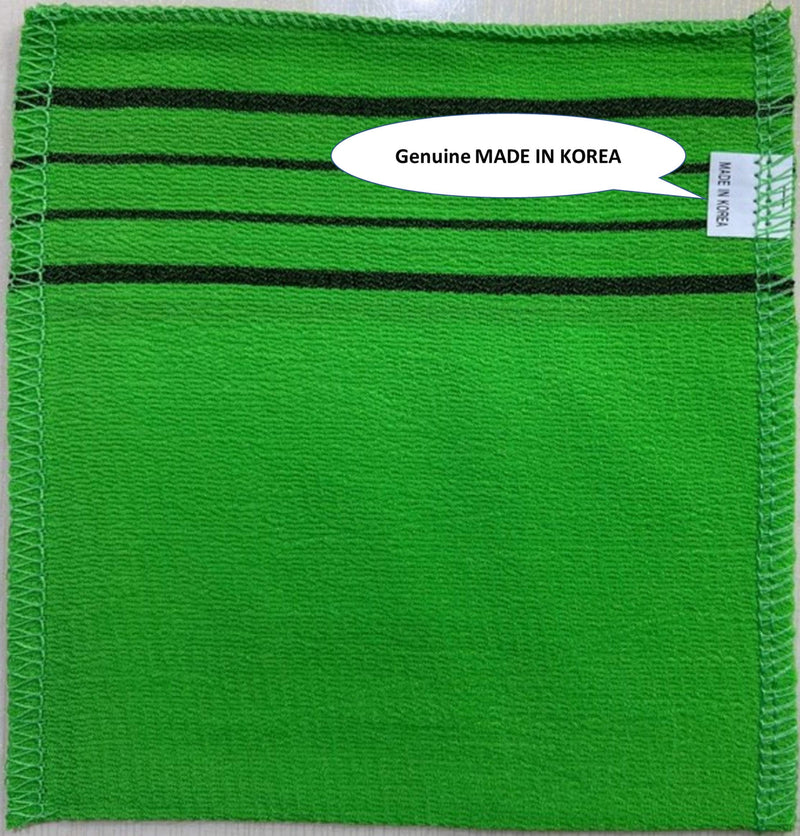 DAE YOUNG Genuine Advanced Korean Italy Towel, Asian Exfoliating Bath Washcloth, Color (Green) 3pcs - BeesActive Australia