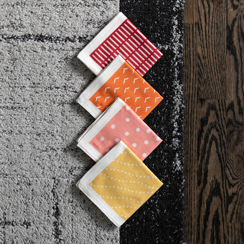 Topdrawer Japanese Handkerchief, Pocket Square, 100% Cotton, Made in Japan 04 Wind Pattern, Yellow - BeesActive Australia