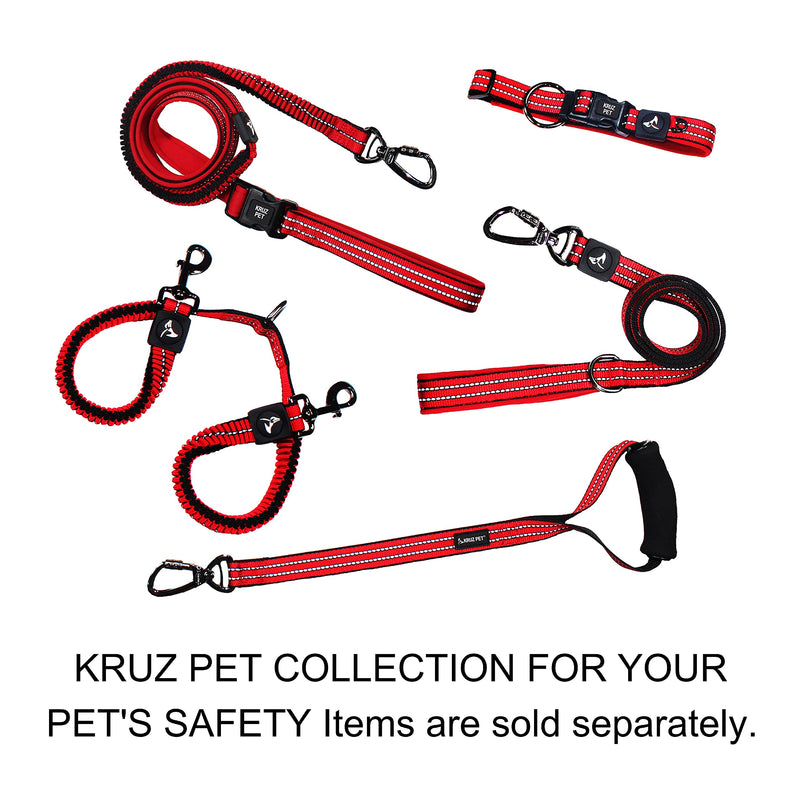 Kruz Double Dog Coupler - KZVX2- Tangle Free Dog Walking and Training Dual Extension Coupler - Comfortable, Shock Absorbing - Reflective Bungee Coupler for Two Dogs Gray Medium: 3/4" x 17" - BeesActive Australia