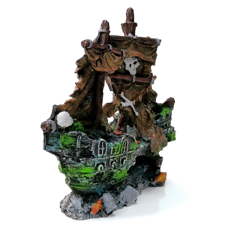 M2cbridge Antique Roman Column Ruins European Castle Aquarium Decorations Fish Tank Hideout Rocks (Pirate Shipwreck) Pirate Shipwreck - BeesActive Australia