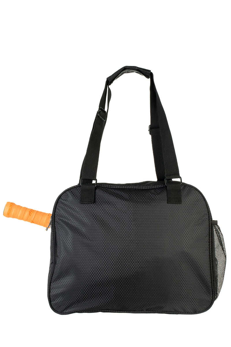 Thorza Pickleball Bag with Front Paddle Pocket, Large Mesh Pockets for Water Bottles and Gear, Storage for Clothes and Sports Equipment, Long Shoulder Sling, Classic Black, Men and Women - BeesActive Australia