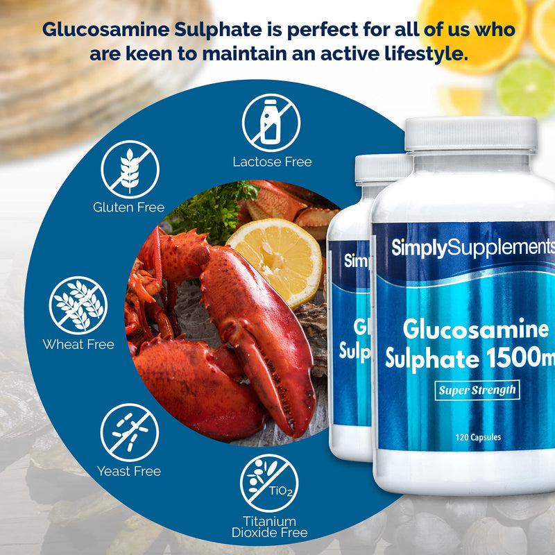Glucosamine Sulphate 1500mg | 240 Capsules (2 pots of 120) | for Customers Looking to Support an Active Lifestyle | Manufactured in The UK - BeesActive Australia
