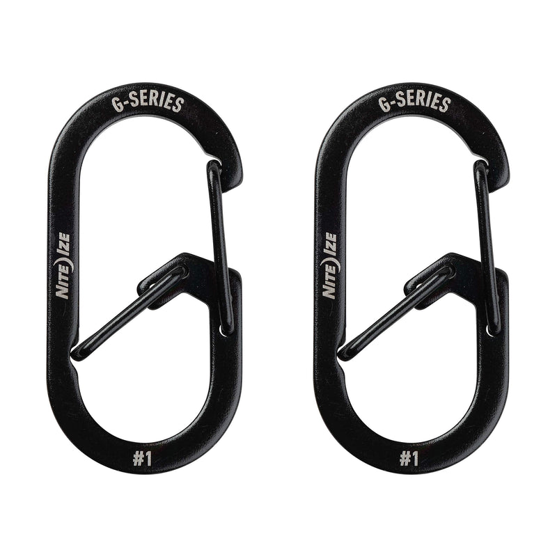 Nite Ize GS1-01-2R6 G-Series Dual Chamber Carabiner, Size #1 2-Pack, Black - BeesActive Australia