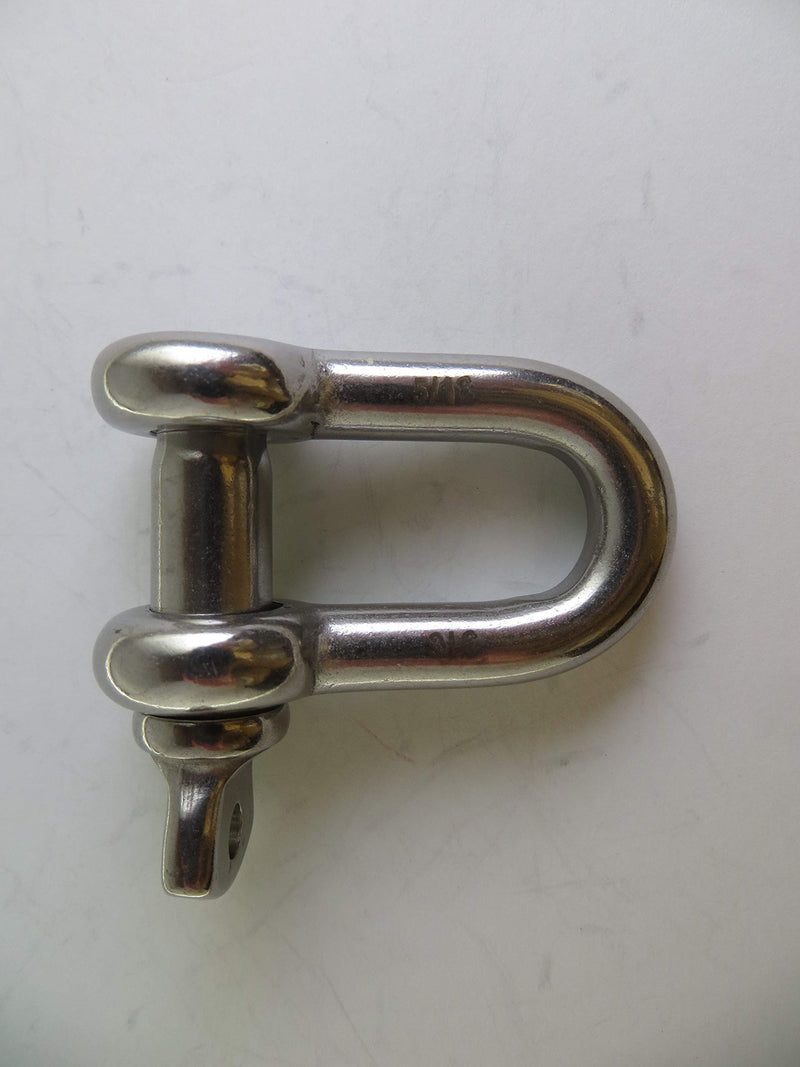 [AUSTRALIA] - Stainless Steel (316) D Shackle 5/16" Forged US Type Oversized 3/8" Pin Marine Grade 