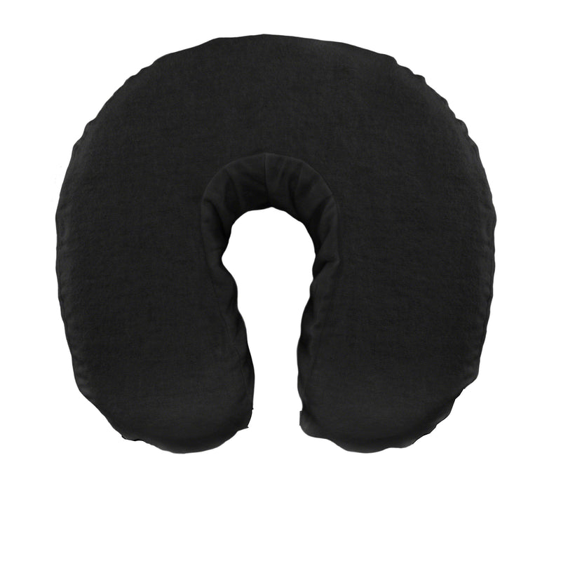 Fitted Deluxe Face Cradle Cover for Massage Tables: Brushed 100% Cotton. Fits All Standard Fest Rest Cushions. Pack of 4. [Black] Black - BeesActive Australia