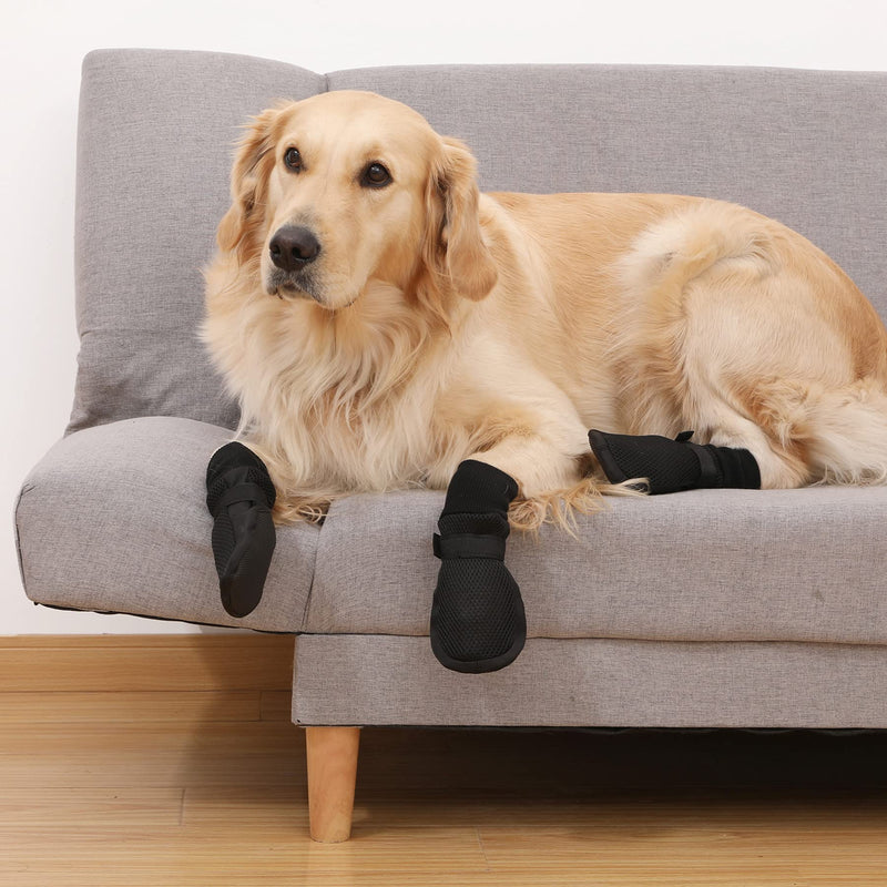Hiado Dog Shoes Boots with Mesh Nonslip Rubber Soles to Protect Hardwood Floor and Prevent Scratching Licking Size XS Inner Sole: 2.0"x1.8" Black - BeesActive Australia