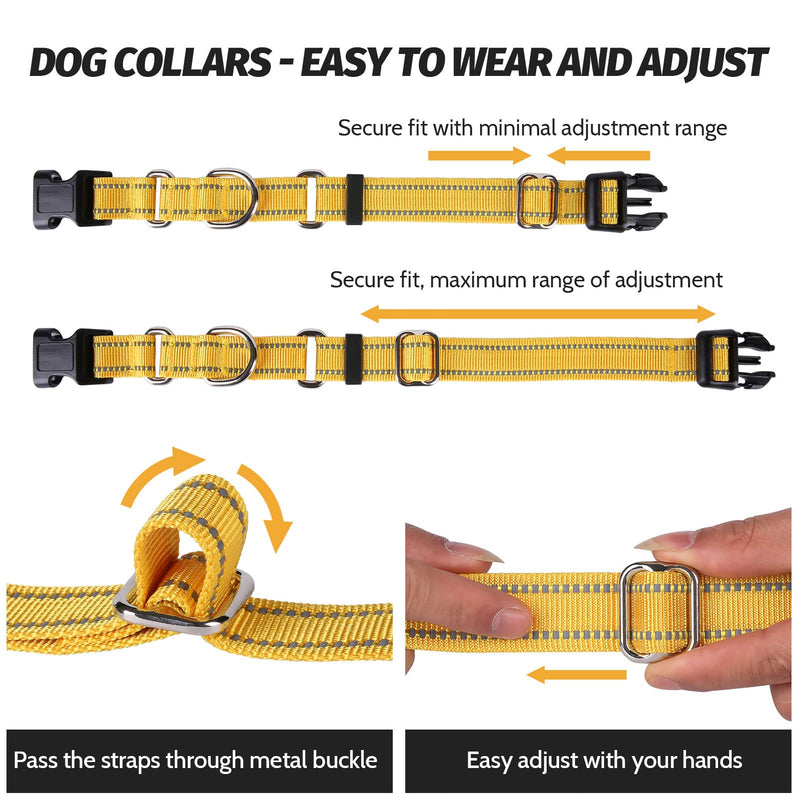Martingale Dog Collars - Adjustable Reflective Dog Training Collar with Quick Release Buckle for Small Medium Large Dogs. Black L:1"Wied for 17"-23.5"Neck - BeesActive Australia