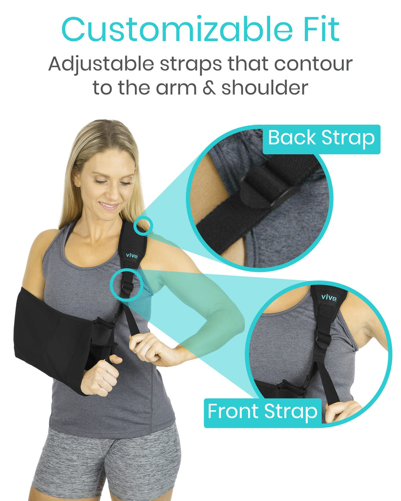 Vive Arm Sling - Medical Support Strap for Broken, Fractured Bones - Adjustable Shoulder, Rotator Cuff Full Soft Immobilizer - For Left, Right Arm, Men, Women, Subluxation, Dislocation, Sprain, Strain - BeesActive Australia