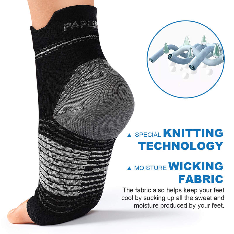 Plantar Fasciitis Sock (6 Pairs) for Men and Women, Compression Foot Sleeves with Arch and Ankle Support (Black, Large) Black(6 Pairs) - BeesActive Australia