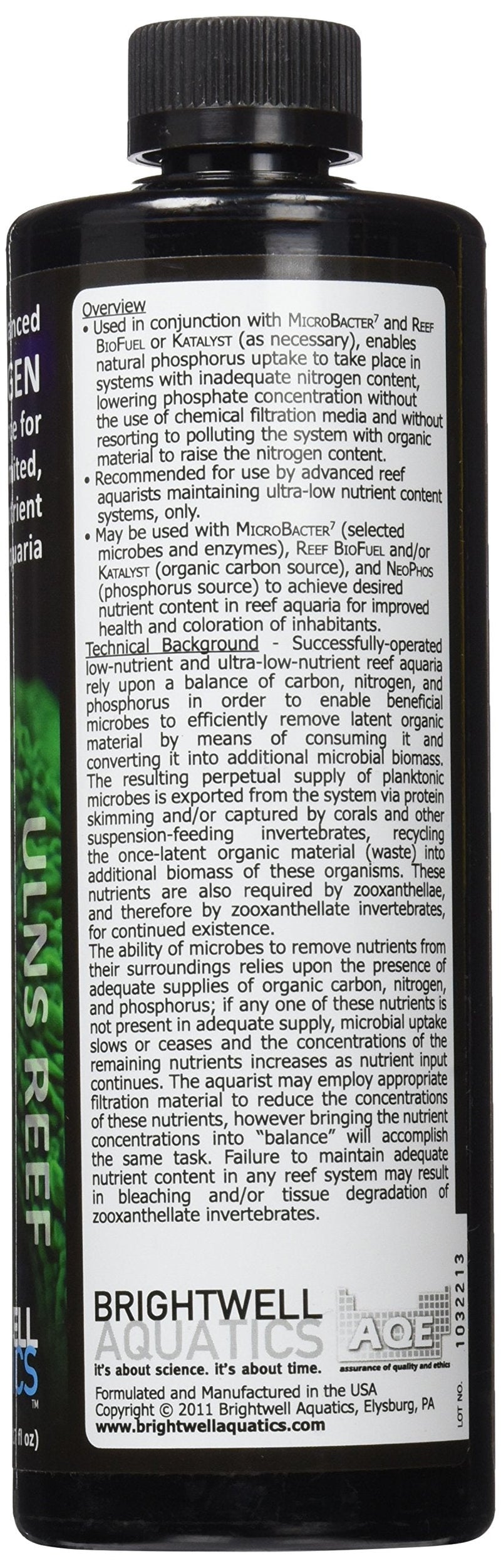 Brightwell Aquatics NeoNitro - Liquid Nitrogen Supplement for Low Nutrient Reef Aquarium Tanks 500 mL - BeesActive Australia