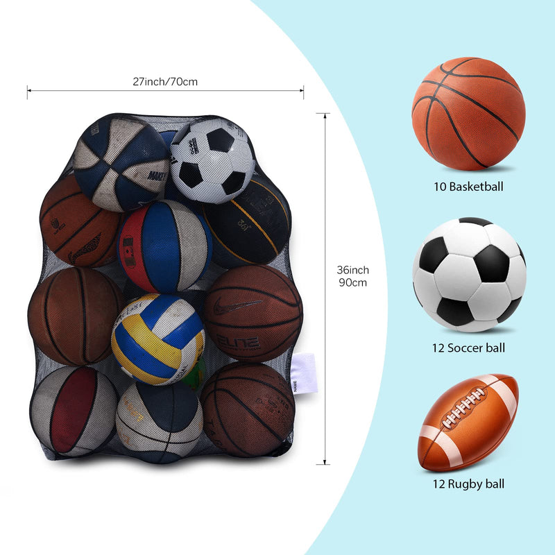 DoGeek Mesh Bag Durable Mesh Drawstring Bag Gym Sports Equipment Bag for Holding Basketball, Volleyball, Baseball, Swimming Gear 2 PCS - BeesActive Australia