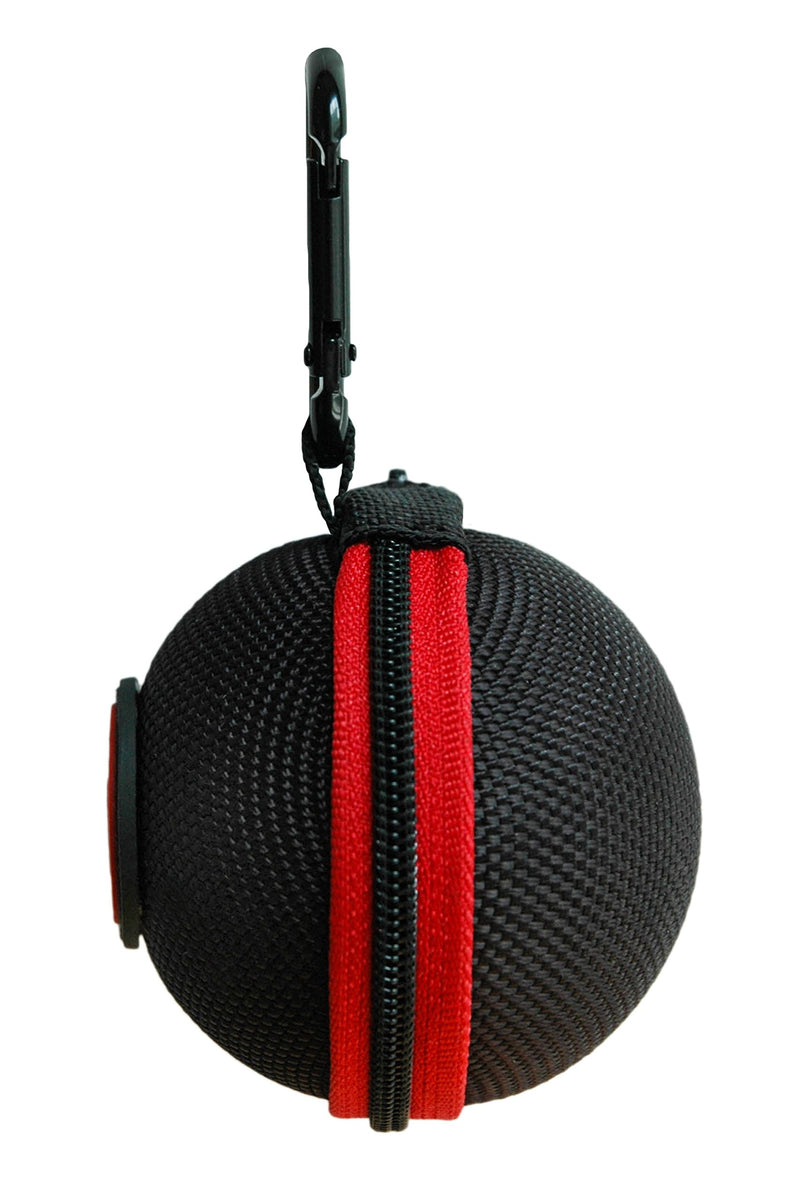[AUSTRALIA] - Ballsak Sport - Red/Black - Clip-on Cue Ball Case, Cue Ball Bag for Attaching Cue Balls, Pool Balls, Billiard Balls, Training Balls to Your Cue Stick Bag Extra Strong Strap Design! 