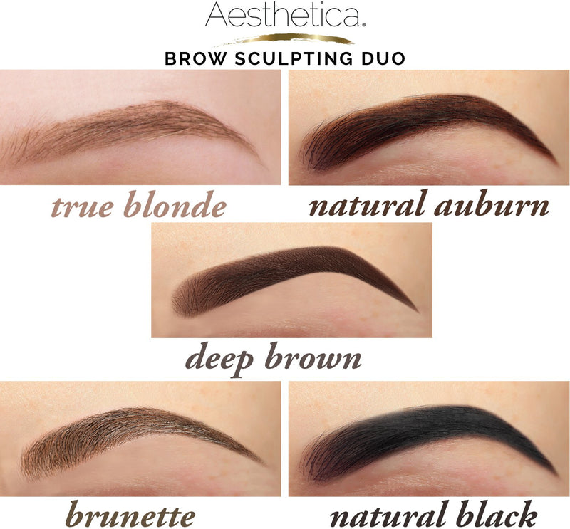 Aesthetica Brow Sculpting Duo - Eyebrow Definer/Brow Gel (Blonde) True Blonde - BeesActive Australia