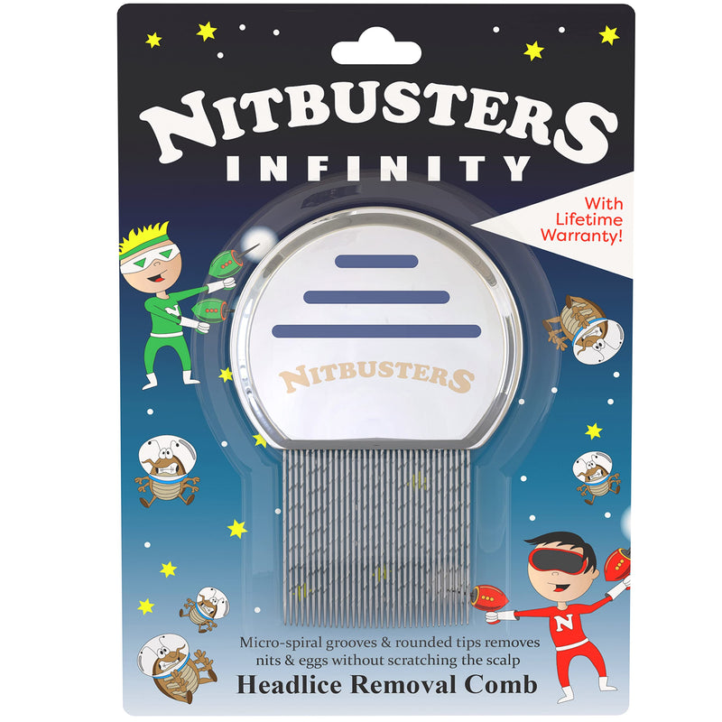 Nitbusters Infinity Stainless Steel Metal Headlice Nit Removal Comb with Spiral Grooves - BeesActive Australia