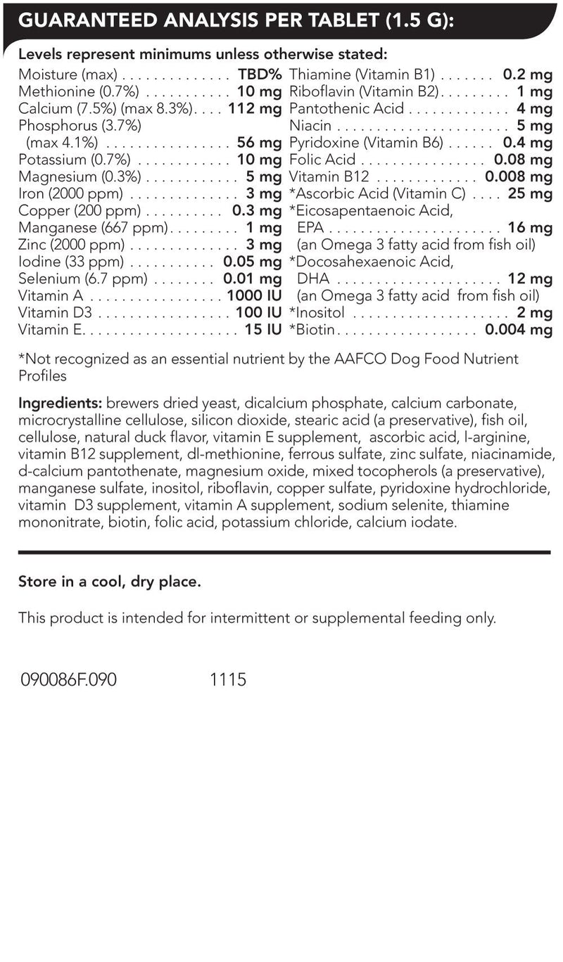 VetriScience Canine Plus MultiVitamin for Dogs - Vet Recommended Vitamin Supplement - Supports Mood, Skin, Coat, Liver Function 90 Tablets - BeesActive Australia