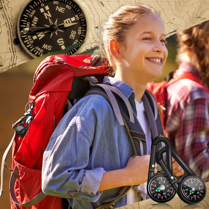 Kanayu 24 Pcs Magnetic Compass Keychain Small Pocket Compass Survival Mini Compass Hiking for Kids Adults Camping Backpacking Accessory - BeesActive Australia