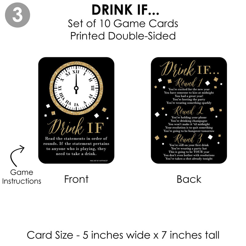Big Dot of Happiness New Year’s Eve - Gold - 4 New Years Eve Party Games - 10 Cards Each - Year in Review, Find the Guest, Drink If, New Year Predictions - Gamerific Bundle - BeesActive Australia