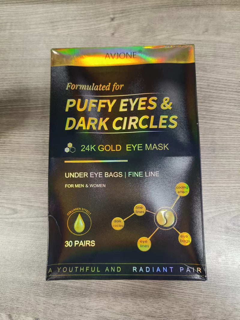 AVJONE 24K Gold Eye Mask - 30 Pairs Puffy Eyes and Dark Circles Treatments - Relieve Pressure and Reduce Wrinkles, Revitalize and Refresh Your Skin - BeesActive Australia