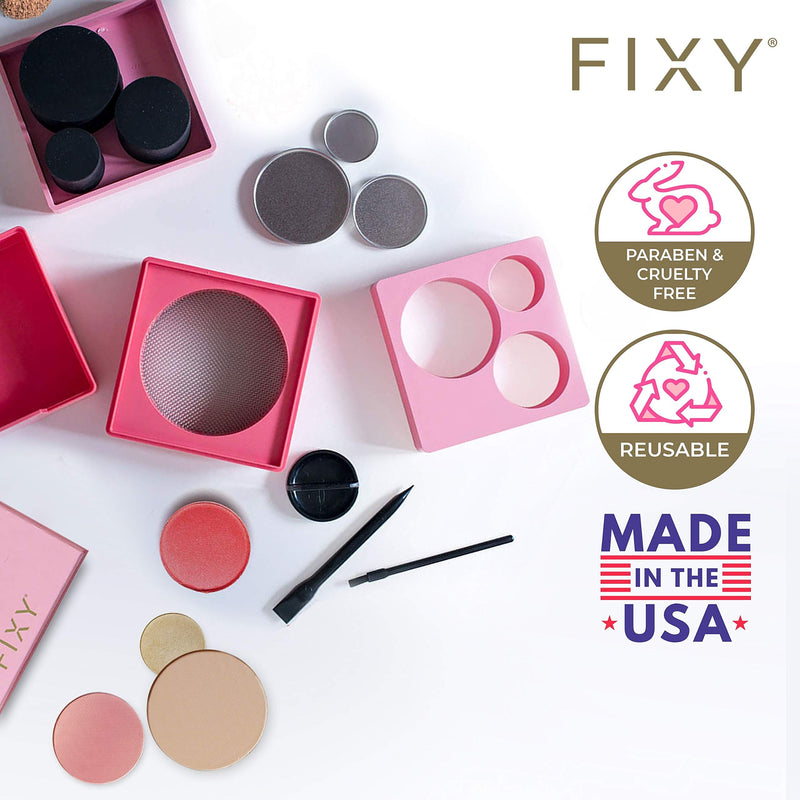 FIXY Makeup Repair Kit - Easy, No Mess Way to Fix, Depot or Blend Makeup - Eyeshadow, Blush & Highlighter Repair Kit - All-In-One Kit Comes with Magnetic Makeup Palette & Compact Storage Cube - BeesActive Australia
