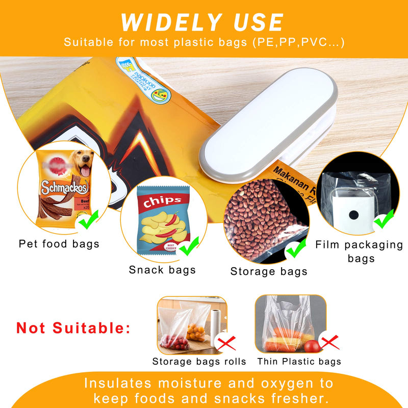 Mini Bag Sealer, PafiBean 2 in 1 Sealer and Cutter Handheld Heat Sealer, with Detachable Hook, Food Storage Snack Fresh Mini Portable Sealer - 2 PACK (Batteries Not Included) - BeesActive Australia