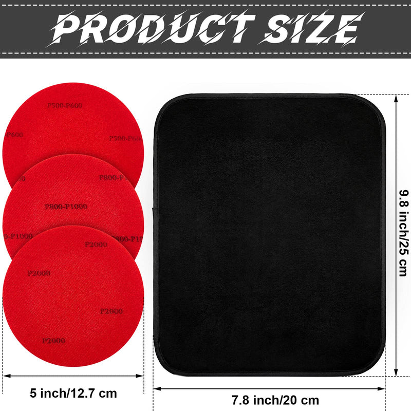Maitys Microfiber Bowling Sanding Pad Bowling Accessories Bowling Ball Towel Resurfacing and Cleaning Kit 6 Pieces Bowling Ball Cleaning Pad and 1 Bowling Ball Towel Grit 500/ 1000/ 2000 Black and Red - BeesActive Australia