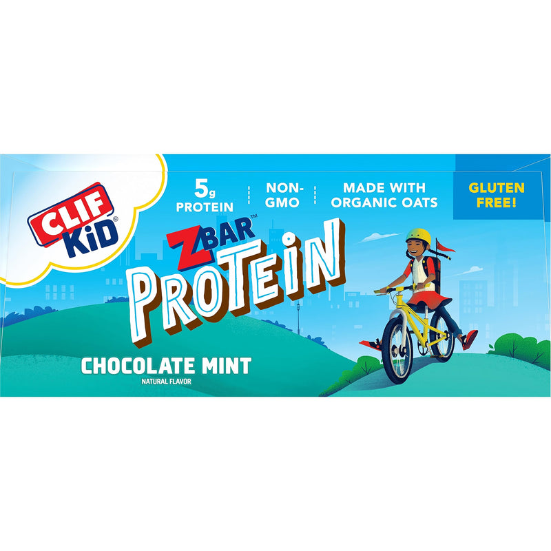 CLIF Kid Zbar Protein - Chocolate Mint - Crispy Whole Grain Snack Bars - Made with Organic Oats - Non-GMO - 5g Protein - 1.27 oz. (15 Pack) - BeesActive Australia