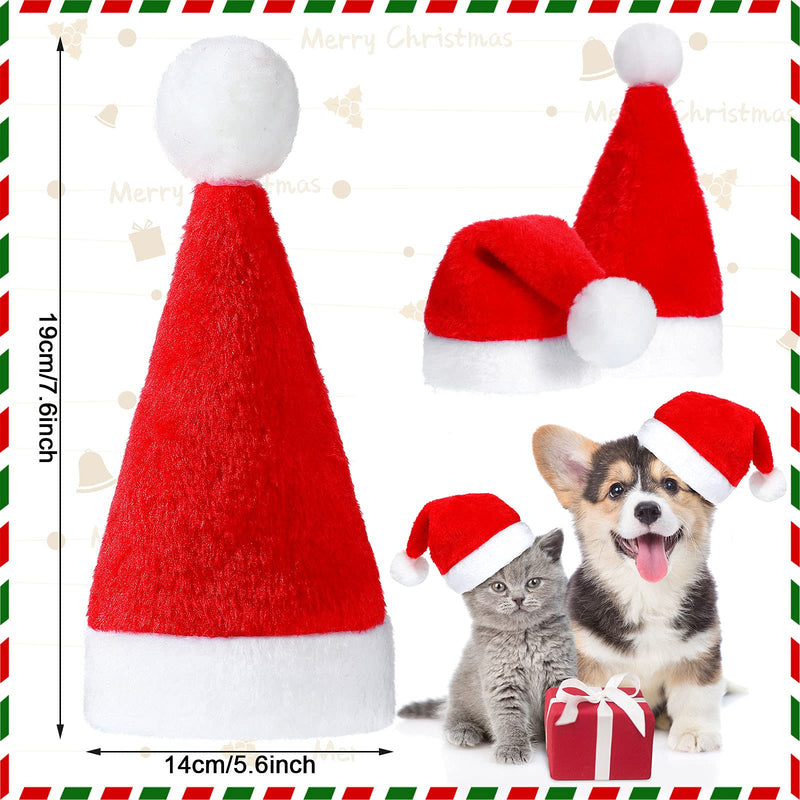 12 Pieces Dog Santa Hat PET Christmas Hat Soft Plush Cat Hat Pet Costumes for Small Dog Cat Puppy Christmas Supplies - BeesActive Australia
