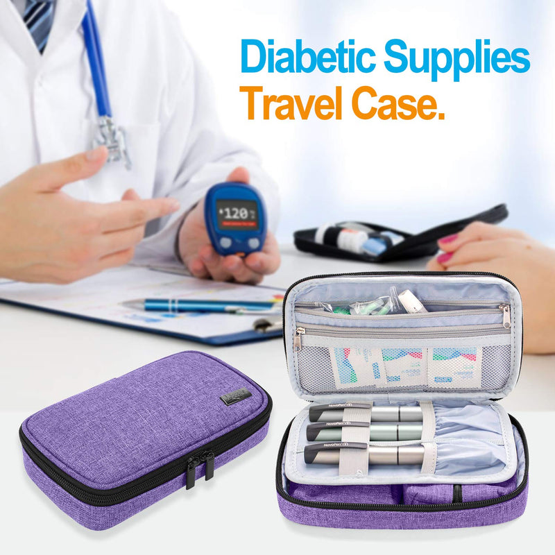 Luxja Diabetic Travel Bag, Diabetic Storage Case for Glucose Meter and Other Diabetic Supplies (Bag Only), Purple - BeesActive Australia