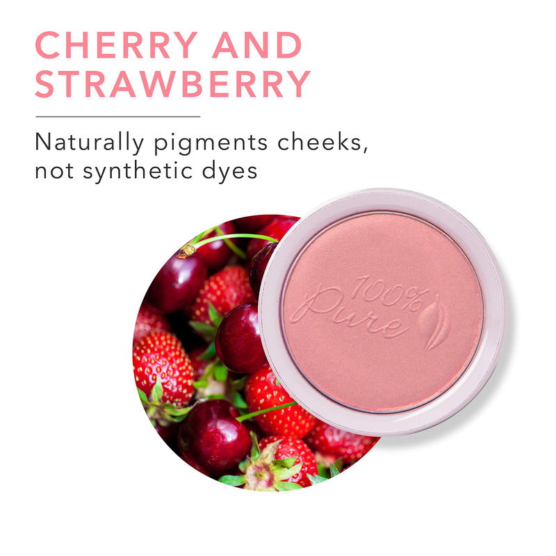 100% PURE Powder Blush (Fruit Pigmented), Chiffon, Soft Shimmery Finish, Nourishes Skin w/Rosehip Oil, Cocoa Butter, Natural Makeup (Soft Pink) - 1.81 oz 0.32 Ounce - BeesActive Australia