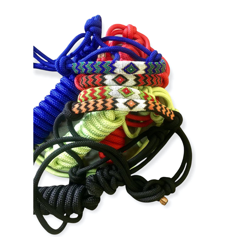 Majestic Ally Padded Beaded Nose Braided Rope Halter with 10' Matching Lead - Full - BeesActive Australia