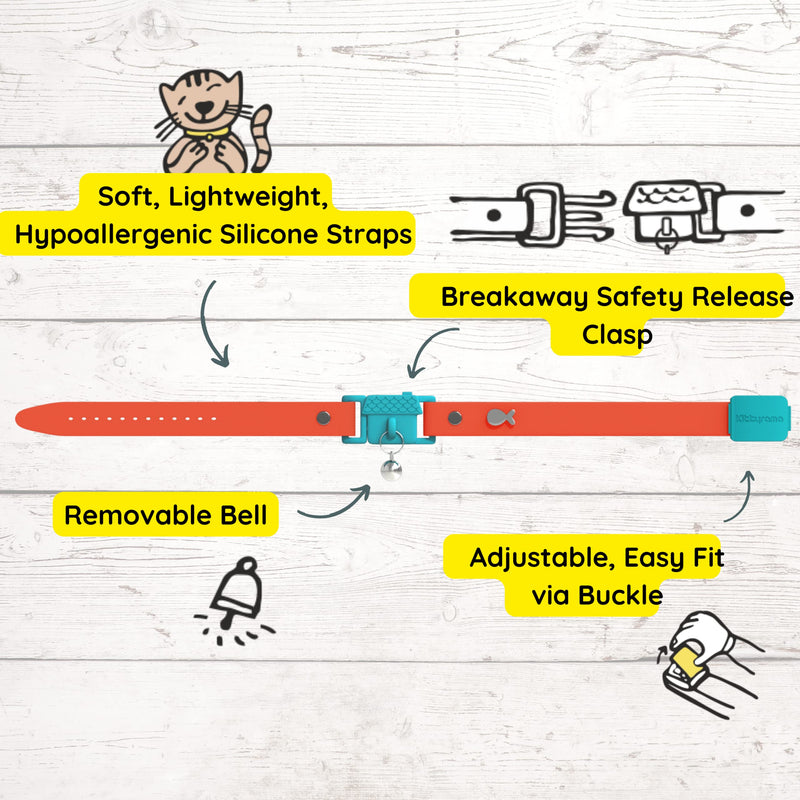 Kittyrama Cat Collar. Award Winning. Breakaway. Vet Approved. As Seen in Vogue. Other Styles Available Kitten KITTEN Aqua - BeesActive Australia