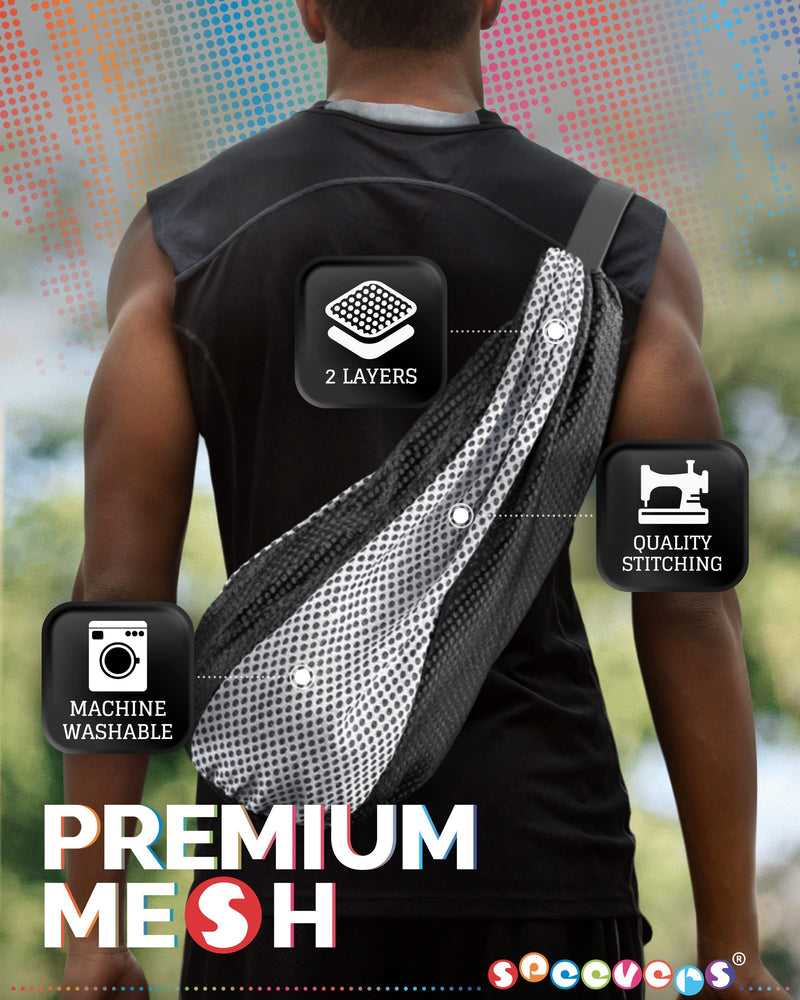 New Mesh Bag For Swimming Gear - 7 Colorful Swimming Bags For Swimmers - Unisex Swim Mesh Bag for Men Women - 35L Mesh Drawstring Backpack with Handle (Xbag Light - Black / White) Xbag Light Black - White - BeesActive Australia