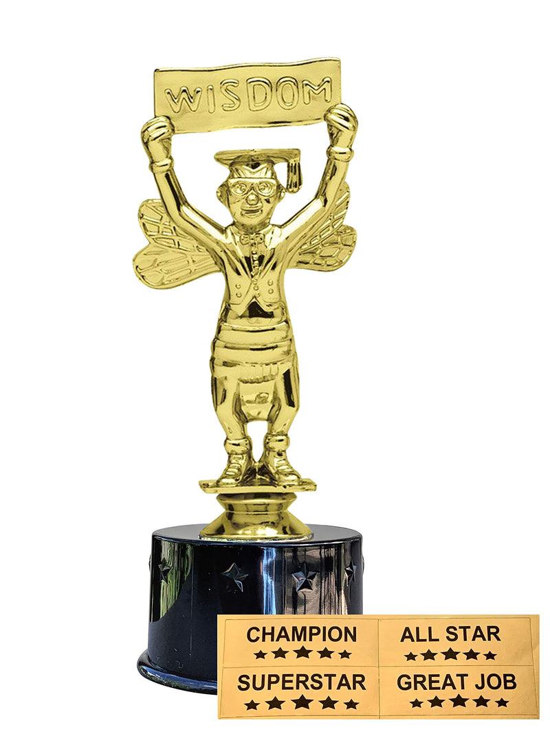 Express Medals Spelling Bee Award Trophy Party Favor Gift Prize Including 4 Gold Color Decals to Custom Personalize The Black Base - BeesActive Australia