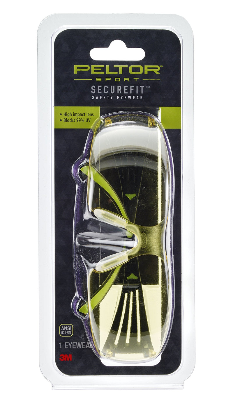 Peltor Sport SecureFit Eye Protection, Amber Anti-Fog (SF400-PA-8) Amber Lens 1 Pack - BeesActive Australia
