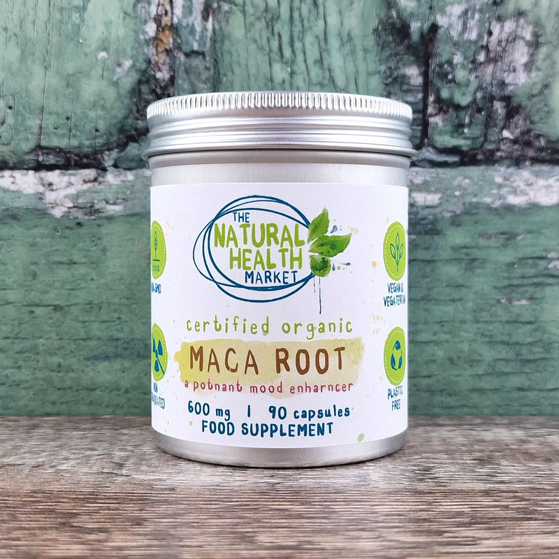 Organic Maca Root Capsules 600mg 90 Capsules by The Natural Health Market � Soil Association Organic Certified 90 count (Pack of 1) - BeesActive Australia