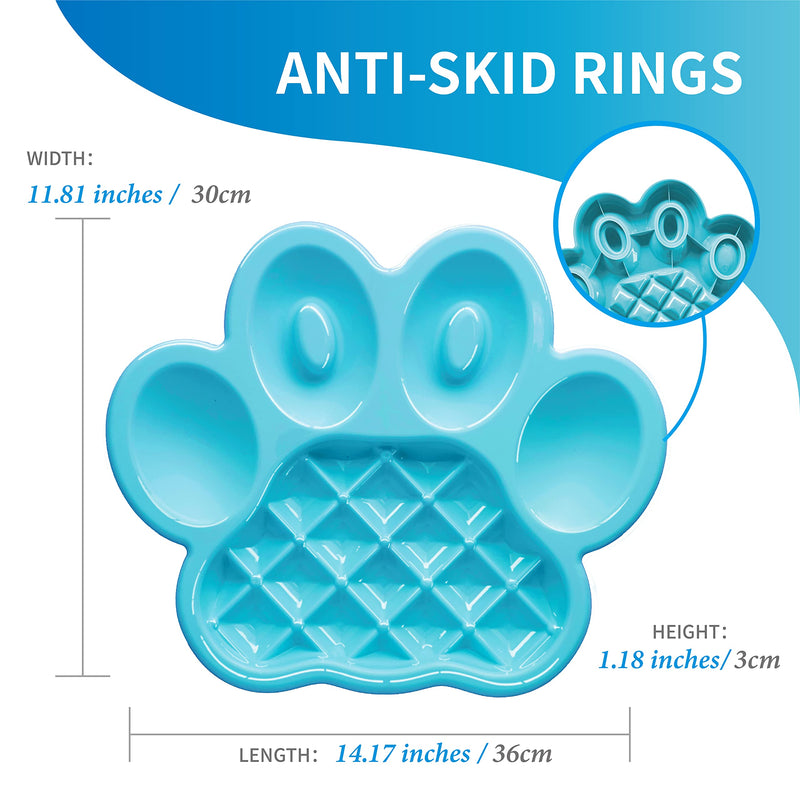 PetDreamHouse PAW Feeder Interactive Bowl for Dogs, Puppies or Cats Plate Food Treats Controls Fast Eating Anti Bloating - Blue - BeesActive Australia