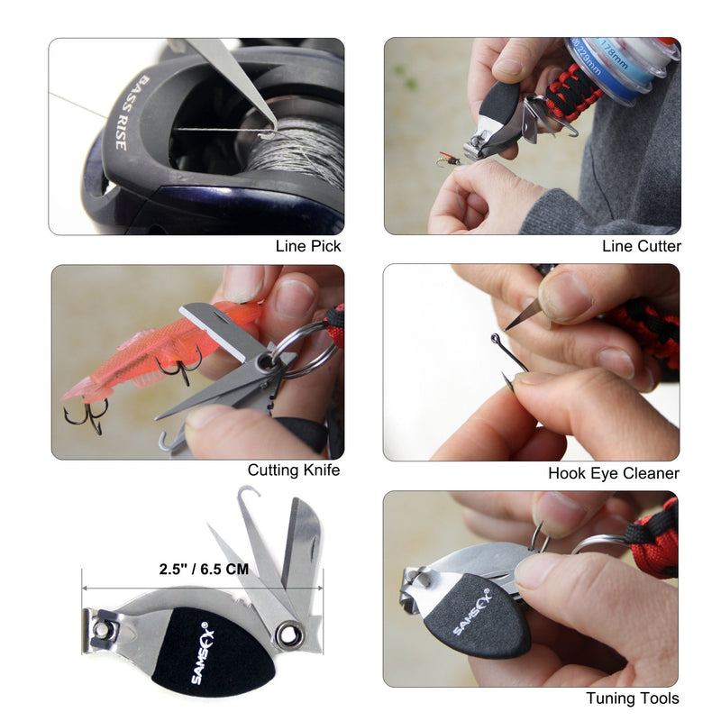 SAMSFX Fly Fishing Line Clippers with Knife Nippers Tools Combo Retractor Zinger - BeesActive Australia