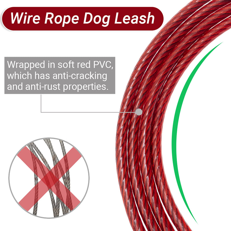 Short Dog Leash - Chew Proof 5 FT Dog Tie Out Cable with Reflective Soft Padded Handle for Training Walking Running Hiking Camping - Heavy Duty Lead Strong Dog Cable for Small Medium Large Dog Red - BeesActive Australia