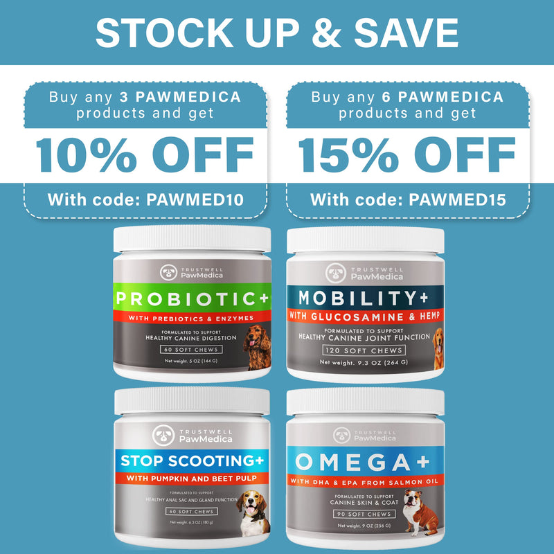 PawMedica Omega 3 for Dogs, Dog Skin and Coat Supplement for Dogs with Fish Oil Dogs Love, Dog Omega 3 Helps with Dog Dry Skin, Dog Omega 3 6 9 Vitamin for Dogs, Omega 3 Dog Chews for Dog Allergies - BeesActive Australia