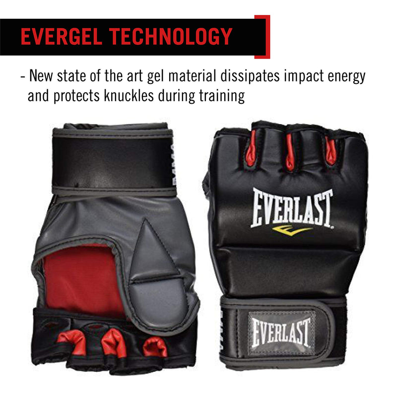 [AUSTRALIA] - Everlast Train Advanced MMA 7-Ounce Closed-Thumb Grappling/Training Gloves Large/X-Large Black 