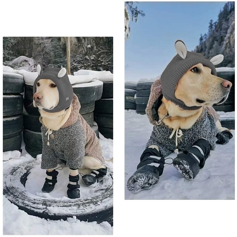 URBEST Dog Shoes, Waterproof Dog Boots, Warm Lining Nonslip Rubber Sole for Snow Winter, Only for Medium and Large Dogs, 2 Pairs XL Black - BeesActive Australia