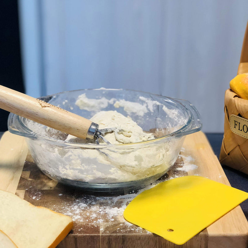 Torwood Danish Dough Whisk Bread Mixer Large 13.5 inches Stainless Steel Wooden Dutch Hook for Baking, Loaves, Pastries and Pizza, comes with a Dough Scraper 1 - BeesActive Australia