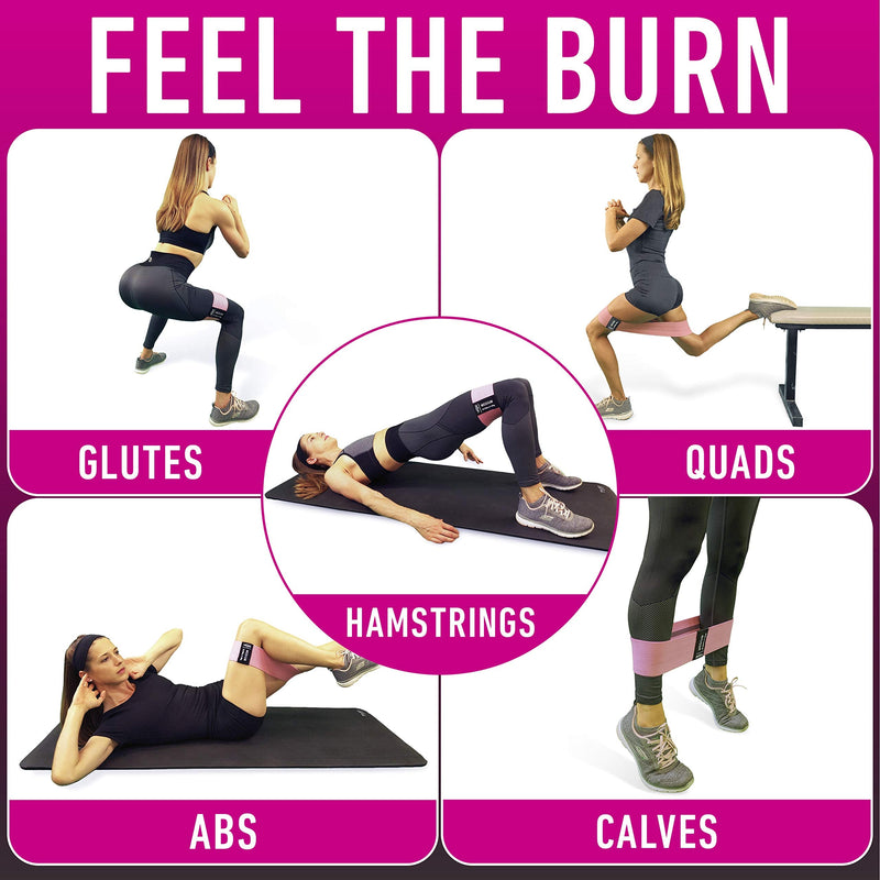 Resistance Bands for Working Out with Exercise Guide. Fabric Booty Bands for Women Men. Workout Bands Leg Bands for Working Out. Hip Resistance Loops for Squat Butt Glute Set Fitness Home Elastic Band - BeesActive Australia