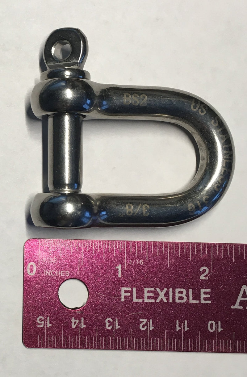 [AUSTRALIA] - 2 Pieces Stainless Steel 316 Forged D Shackle Marine Grade 3/8" (10mm) Dee 