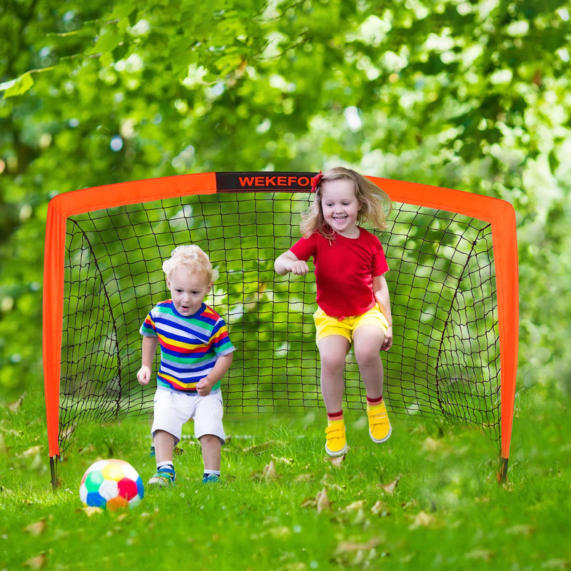 WEKEFON Soccer Goals, Set of 2 - Size 3.6'x2.7' Portable Foldable Pop Up Soccer Net for Backyard Training Goal for Kids and Youth Soccer Practice with Carry Bag - BeesActive Australia